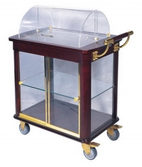 DT-104 :รถเข็นอาหารพร้อม
ตู้กระจกและฝาครอบอาหาร
Food Service Trolley with 
glass cabinet